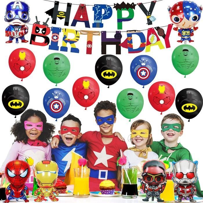 Superhéros Ballons Décoration d'anniversaire pour enfant 5 ans, super héros  heureux anniversaire du banderole Superhéros Marvel Helium Foil Balloons Anniversaire  Décoration (5 ans) : : Loisirs créatifs