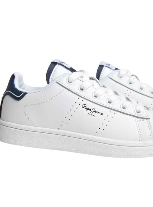 Baskets Pepe Jeans Player Blanc Fille Garcon PEPE JEANS Lacets Textile Blanc Cdiscount Chaussures