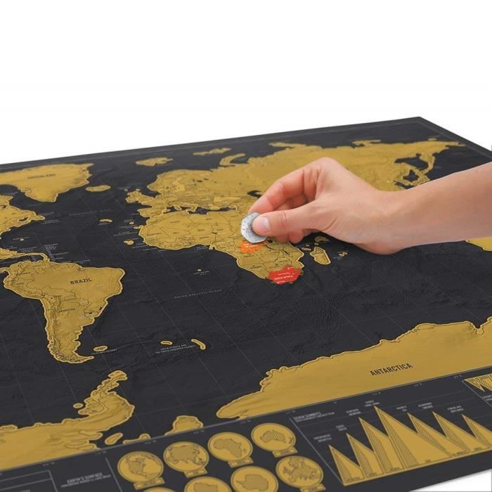 Carte de monde à gratter 30x20 cm