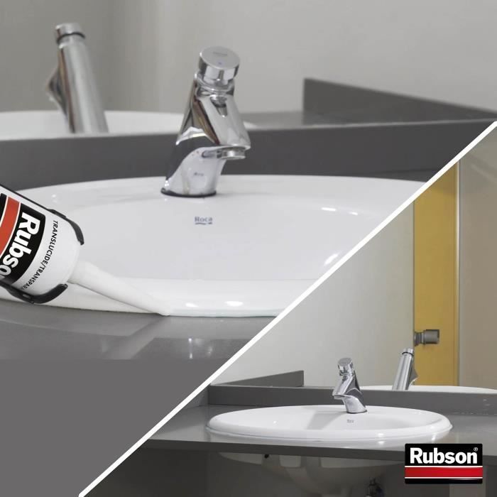 Mastic d'étanchéité salle de bain Rubson silicone séchage express blanc  280ml