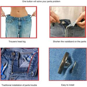 9 Paires Boutons Jeans Clipsables Griffe De Chat - Boutons Pantalon Ajustables Sans Couture - Changez Votre Tour De Taille