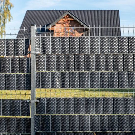 QUEST Bandes Brise-Vue PVC 19cm Rigide Pour Clôture Double Fil, Protège