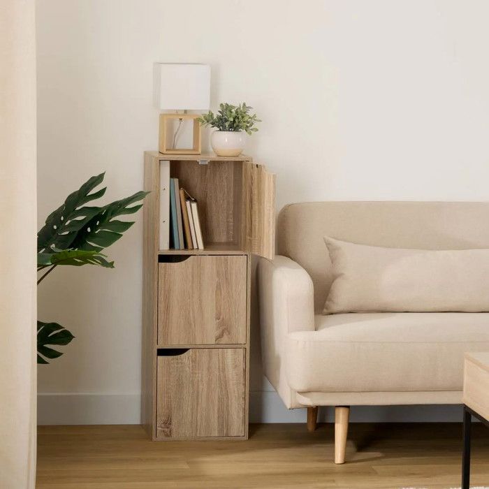 Étagère Mix Nature Five Simply Smart - Effet Chêne Naturel à Poser Ou Murale