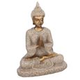 Drfeify Ornement de Maison Méditation Statue de Bouddha Assis Sculpture Figurine Artisanat pour Décoration de Maison(A Or)-0