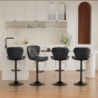 BRAND BatonY Lot de 4 Tabouret de bar, Chaises de Bar avec Repose-Pieds, Siège Bar Réglables en Hauteur pour Cuisine, Comptoir, Bar, Noir