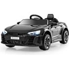 AUDI RS e-tron GT Voiture Electrique 12 V Enfants avec Télécommande 2,4G, 2 Portes Ouvrables, Musique, Klaxon, Lumières LED, Noir