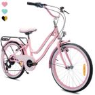 SUN BABY Vélo Enfant - Heart Bike - Roues 20" - 6 à 10 ans - V-Brake - porte-bagages - garde-boue - Rose