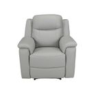 Fauteuil relax EVASION en cuir - Gris clair - VENTE-UNIQUE - Relaxation - Avec accoudoirs - Intérieur