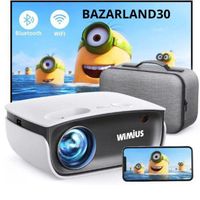 BAZARLAND30 Vidéoprojecteur WiFi, WiMiUS S25 Projecteur Bluetooth Full HD 1080p