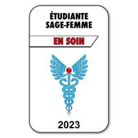 Autocollant Sticker - Vignette Caducée 2023 pour Pare Brise en Vitrophanie - V3 Étudiante Sage-Femme 