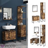 Ensemble mobilier de salle de bains Vicco Loft Fyrk Vintage, miroir de salle de bains, meubles de salle de bains, meuble