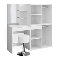 Coiffeuse Conrada Vicco Avec Tabouret - Blanche, 3 Tiroirs, 80 Cm