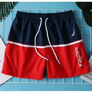PANTACOURT Shorts à trois points pour hommes,pantalons de sport décontractés à la mode,couleurs assorties- Rouge[F2806]