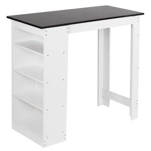 MEUBLE BAR Table bar LAIZERE contemporaine blanc + noir - L 115 x l 50 cm
