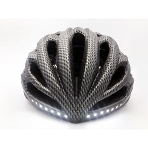 ECLAIRAGE POUR VÉLO casque de vélo couleur carbone avec éclairage LED: