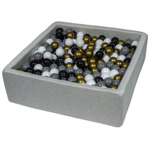 PISCINE À BALLES Piscine à balles pour enfant - Velinda - 24173 - 90x90 cm - 450 balles noir, blanc, or, gris