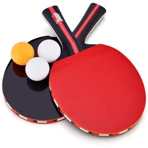 RAQUETTE TENNIS DE T. Delaman Set de Tennis de Table - Raquette de ping-Pong pour Table de ping-Pong à 2 Joueurs avec 3 balles pour Les Joueurs à poi A183