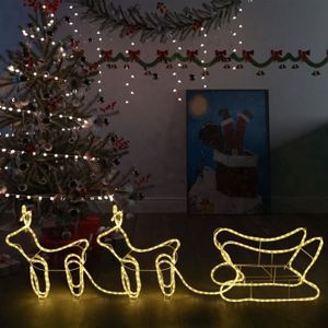 PERSONNAGES ET ANIMAUX Décoration de Noël Rennes et traîneau 576 LED Exté