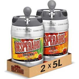 BIERE Pack Bière - Desperados Original, Desperados Red 5.9° - mix 2 fûts de 5L