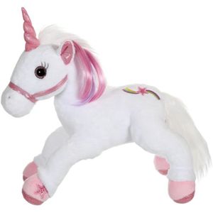 PELUCHE Gipsy Toys - Lica Bella Féerique Et Lumineuse - Peluche Licorne Interactive - 35 cm - Blanc - Rose