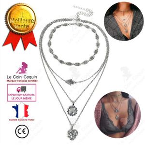 Collier Fantaisie Vintage Avec Grand Pendentif - Chaîne Longue Bijou Occasion