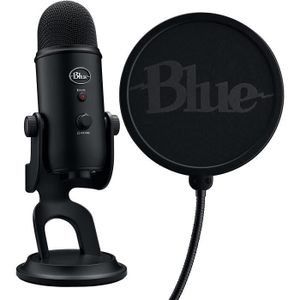 YOUSHARES Support de micro blanc avec filtre anti-pop – Bras de microphone  avec housse en mousse pour micro Blue Yeti, Blue Yeti Pro
