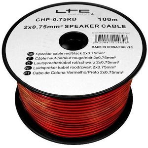 Câble Haut-parleur Manax 2 X 0,75 Mm² - Rouleau De 25 M Rouge/noir - CCA Souple Pour Installation Audio Maison/voiture