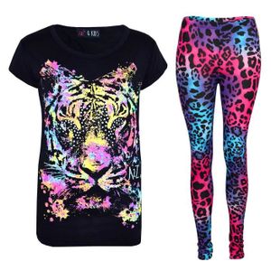 Ensemble de vêtements Ensemble t-shirt et Legging à imprimé Multi Tiger 