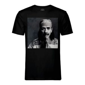 T-SHIRT T-shirt Homme Col Rond Noir Carlos Santana Groupe de Musique Vieille Affiche Rétro Poster Vintage