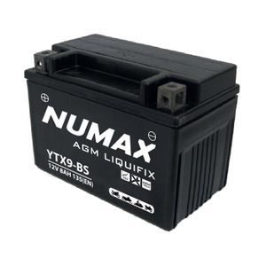 BATTERIE VÉHICULE Batterie moto Numax Premium AGM avec pack acide YTX9-BS 12V 8Ah 135A