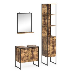 Miroir De Salle De Bains Vicco Fyrk – Style Vintage – 50x12x60 Cm – Bois Antique