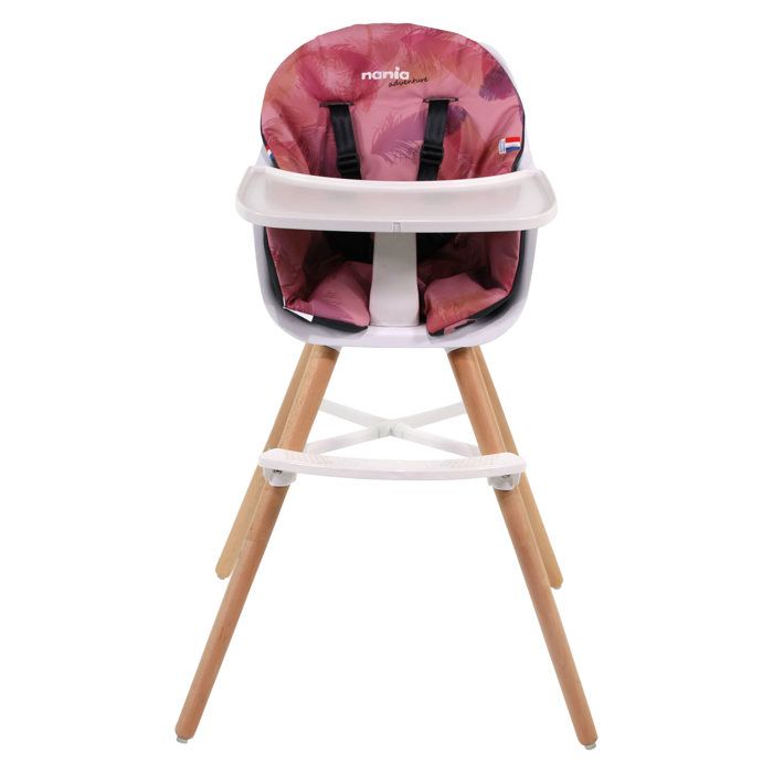 QuarttoLino® Chaise haute enfant évolutive Mini bois rouge