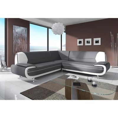 Canapé Dangle Design Gris Et Blanc Marita Xl