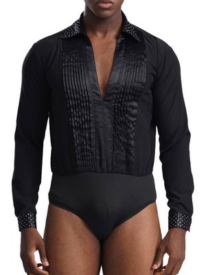 Zdhoor Justaucorps de Danse Latine Homme Adulte Col V