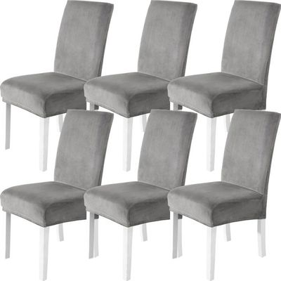 Housse De Chaise Extensible 6 Pièces Ystyle - Gris Moderne Salle à Manger Élastique