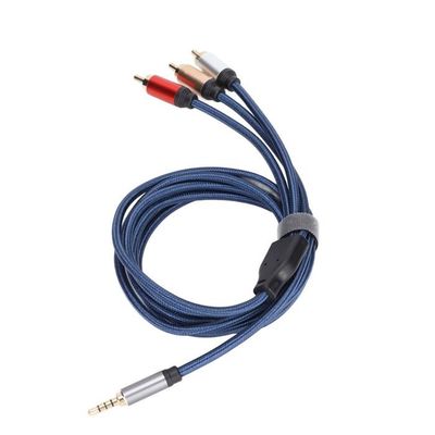 EVOMIND Cable auxiliaire Jack Audio stereo male 3,5mm 4 poles (Micro +  Casque) en Nylon et connecteurs plaques Or 1M pour smartphone, autoradio