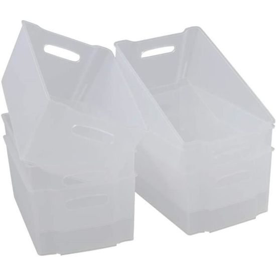 Lot De 3 Tiroirs De Rangement Empilables En Plastique Transparent - 6.8 L Chacun, Dimensions 30.1x20x11.5 Cm - 3