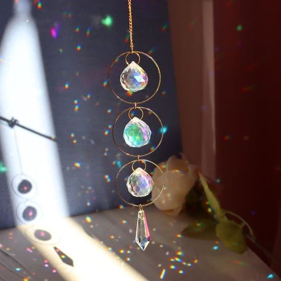 Décoration du jardin,Carillon de vent en cristal étoile lune pendentif  soleil Suncatcher plaqué perles colorées suspendus - Type 5 - Cdiscount  Jardin