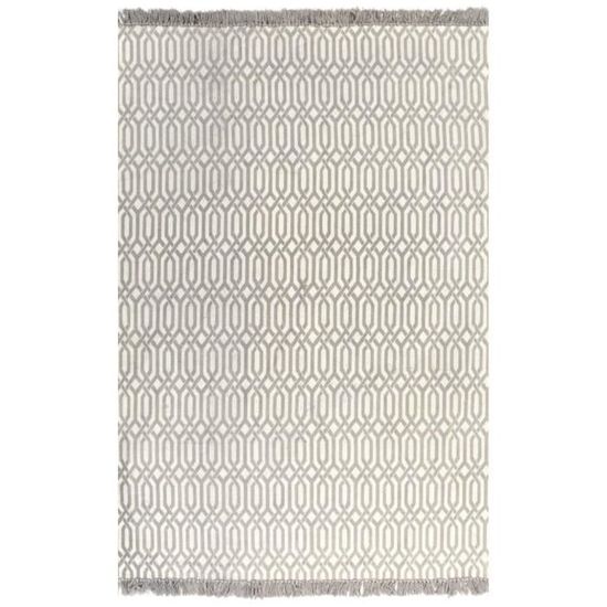 Tapis Kilim Coton 120 x 180 cm avec motif Taupe#187 -HB065