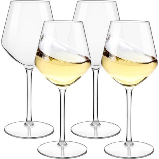WAF RucBicchieri Set 6 VERRES À Vin/Cocktail ''EVENT TASTING BLOWN STEMGLASS'' 33cl. INCASSABLES, En Tritan (Plastique Rigide), BPA-Free, Réutilisables Et Lavables Au Lave-vaisselle, (Noir) FM-41