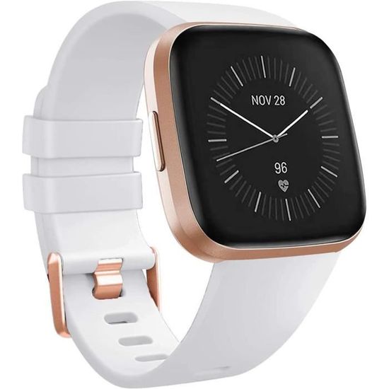 Bracelet Fitbit Versa Original – Classique Blanc, Taille L, Authentique Fitbit