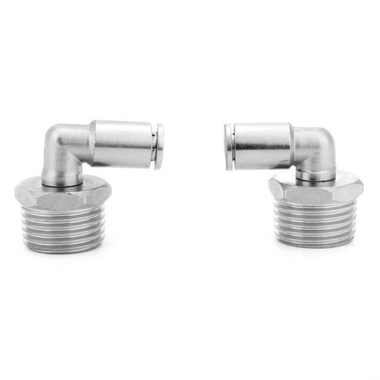 5 Raccords Rapides Pneumatiques 8mm TAILONZ - Cuivre Nickelé - Clapet Anti-retour - Pour Air/eau