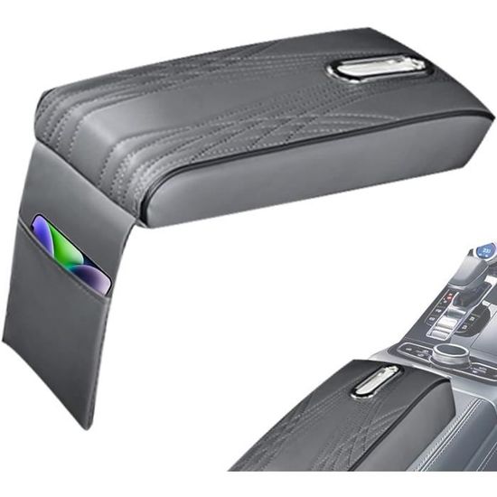Coussin D'accoudoir Console Centrale Voiture - Cuir Synthétique, Porte-gobelet, Rangement, Universel
