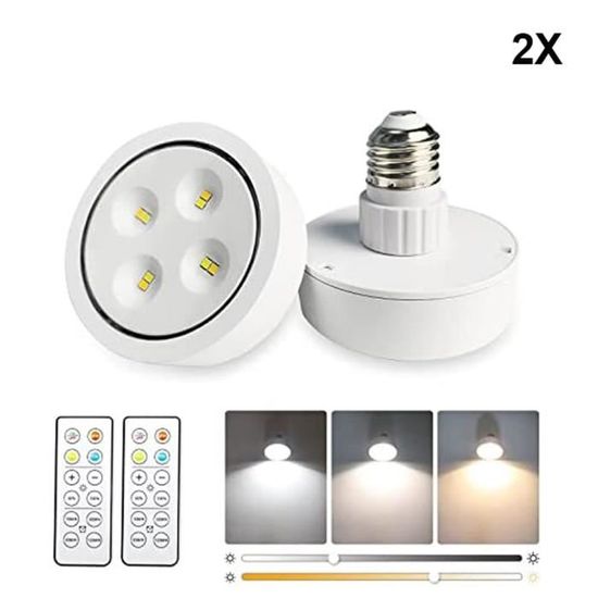 Lot de 2 LED Ampoule E27 ,ampoules à piles AA avec fonction mémoire