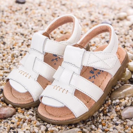 Sandales Cuir Enfant Garcon Blanc Blanc Cdiscount