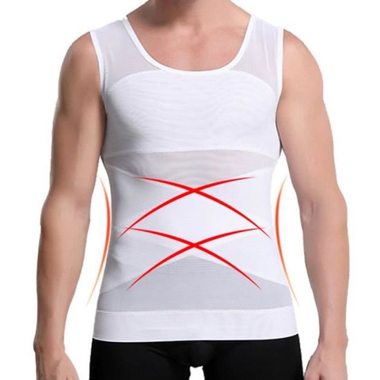 T-Shirt Amincissant Homme - Contrôle Ferme, Compression Gynécomastie