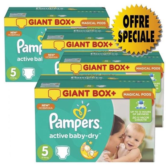 253 Couches Pampers Active Baby Dry taille 5