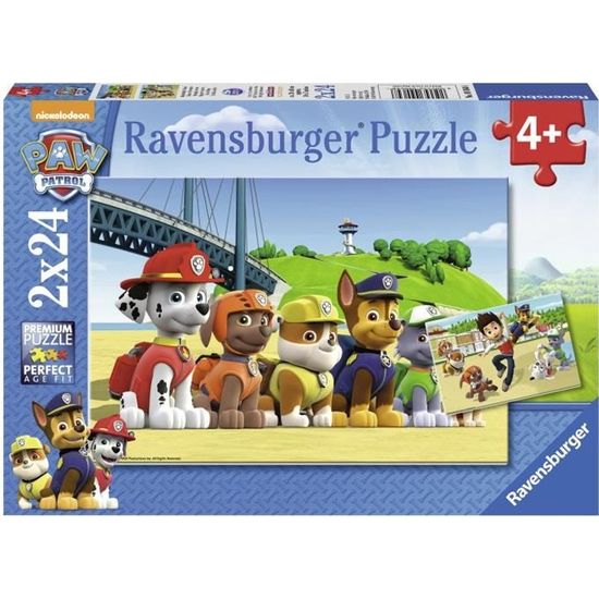 Puzzles Pat' Patrouille Chiens héroïques Ravensburger 2x24 pièces pour enfant dès 4 ans