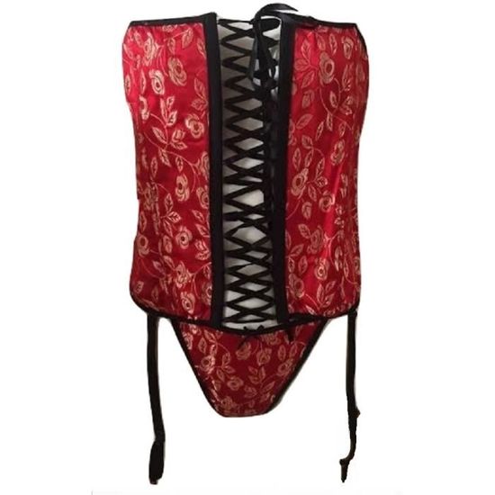 Guêpière Bustier Rouge Gorge Taille 95B - Blanc Et Rose - Neuf Sans étiquette
