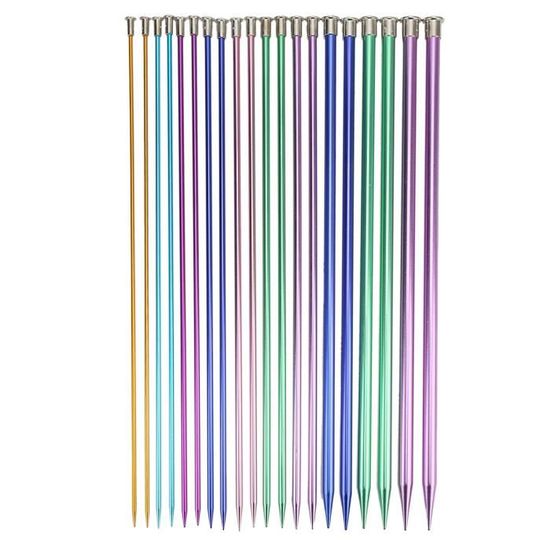 Aiguilles à Tricoter Métal Colorées 25 Cm - Ultra Légères Pour écharpes, Chapeaux, Projets DIY